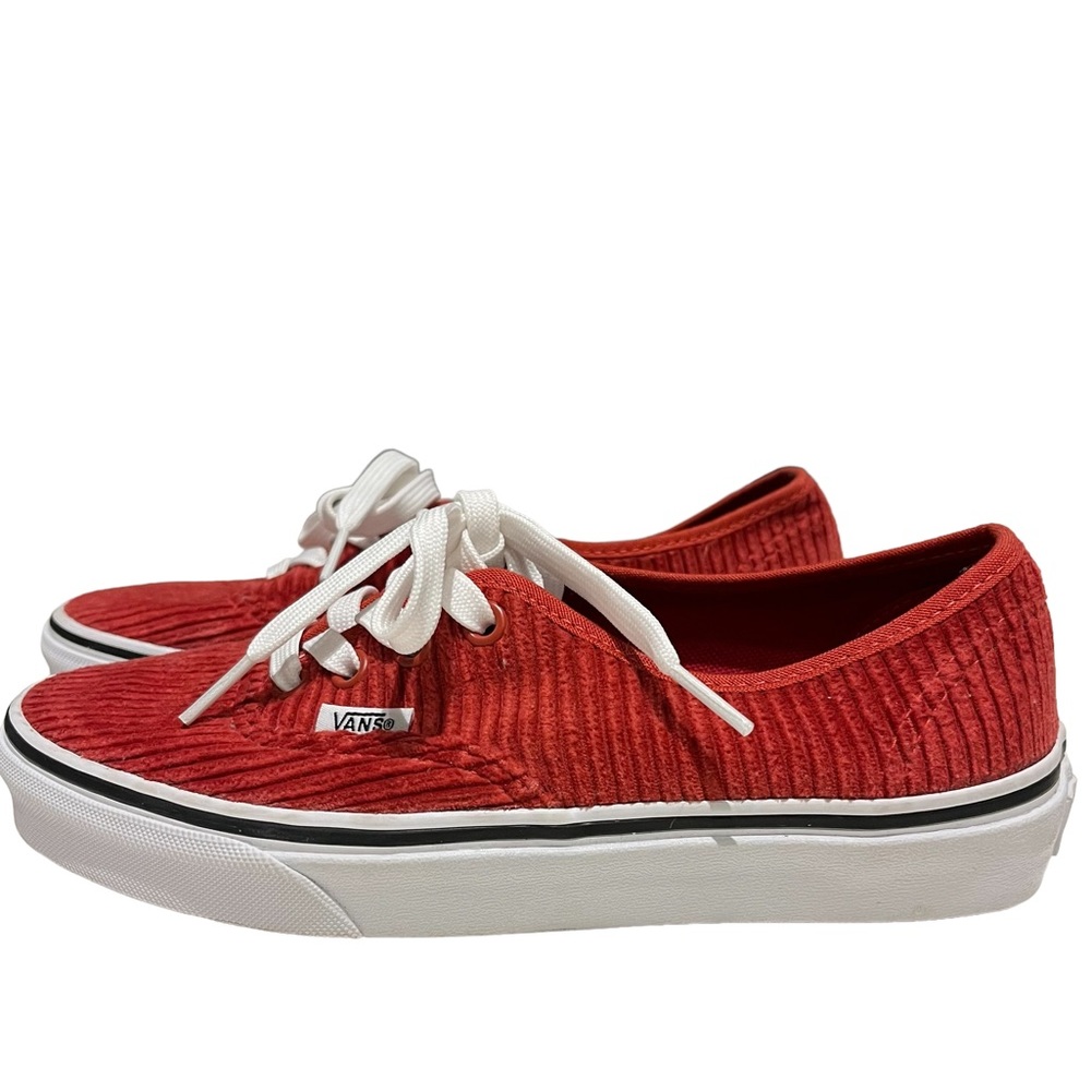 Vans Red Corduroy white sneakers sz 6